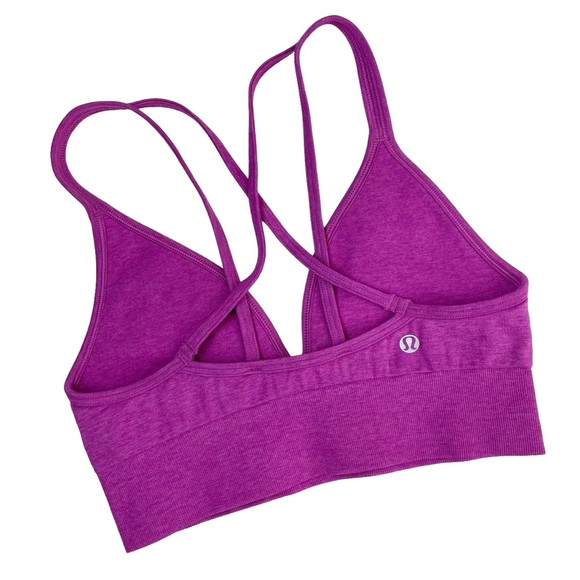 lululemon athletica Seamless Plunge Bra Heathered Ultra Violet Sz 8 - Picture 6 of 11